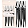Kitsch Dermaplane Razor for Women Face Face Razors for Women & Men, Eye Brow Razors & Face Shaver Exfoliating Facial Razor & Dermaplaner as Skin Care Tool for Smoother Skin - Black, 6 pcs