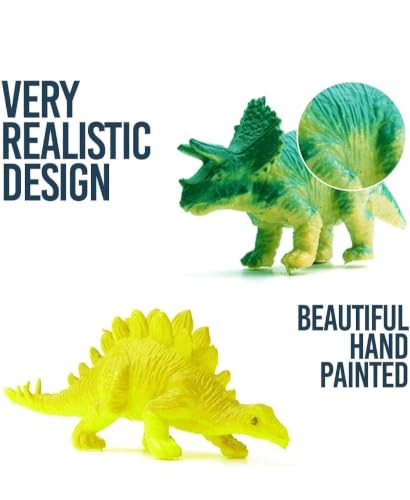 Image of 12-Pcs Realistic Dinosaur & Dragon Toy Set for Kids 2+ Years | Small-Size Roaring Dino Figures | Safari Action Animal Figurines | Educational Pretend Play | Birthday & Return Gifts for Boys & Girls