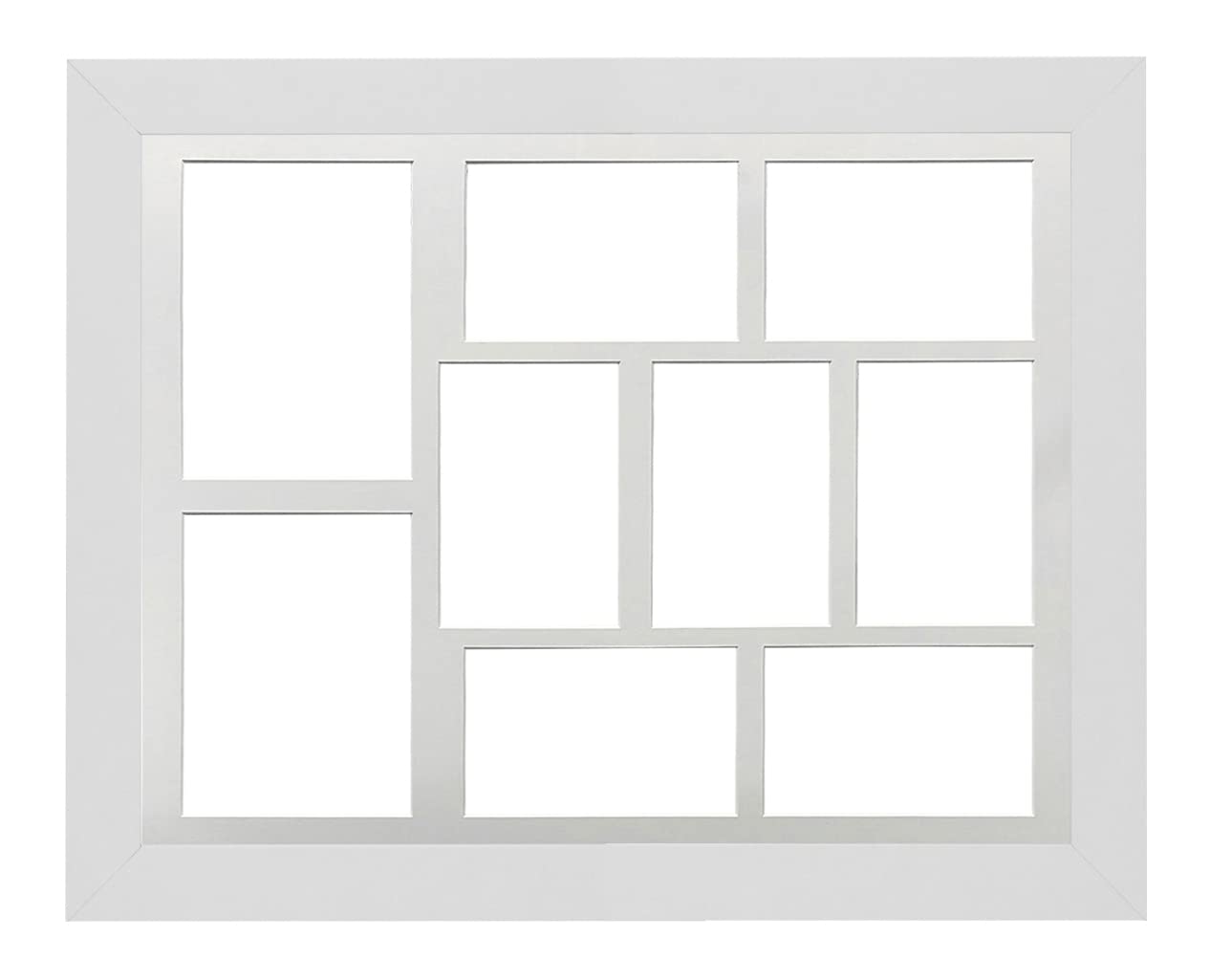 White Frame 20x16' Multi Aperture Picture Frame with White Mount to fit (x2) 7x5' (7x) 6x4' Photos with Perspex Sheet - Wall Mountable Landscape or Portrait