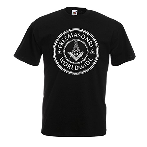 lepni.me T-Shirt da Uomo Simbolo massonico massoni Regali (X-Large Nero Multicolore)