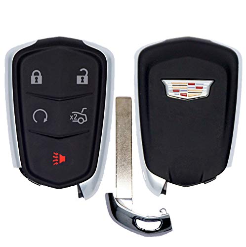 5 Button Cadillac Cts Smart Proximity Remote Key Hyq2Ab 13580811 W/Uncut Emergency Key & Genuine Duracell Battery Inside #TOP1