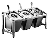 YAYREC Estación de ingredientes para pizza， Organizador todo en uno for mermeladas, estante de encimera cocina, armario for bebidas cafetería(20X7X8IN)