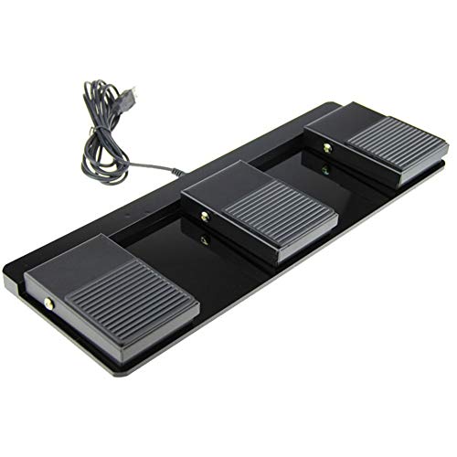 HFSECURITY トリプルフットスイッチ ペダル USB ゲーミングキーボード 有線 ノンスリップ メタル モーメンタリパワー フットスイッチ