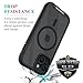 wahhle Compatible with iPhone 15 Case, Magnetic Wireless Charging Built in Screen Protector Full Body Shockproof Slim Fit Bumper Protective Phone Cover 6.1'' Men Women-Black/Clear