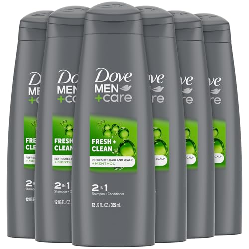 Dove Men+Care Fortifying 2 in 1 Shampoo and Conditioner Fresh and Clean for Normal to Oily Hair with Caffeine and Menthol to Help Strengthen & Nourish Hair 12 fl oz Pack of 6
