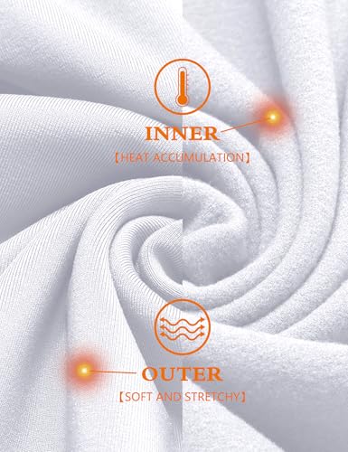 URRU Thermal Underwear for Men High Stretch Fleece Lined Long Sleeve Crewneck Thermal Shirts Base Layer Top Men Cold Weather3