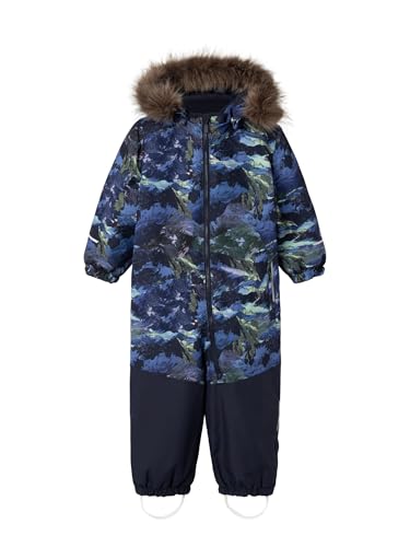 NAME IT Jungen Nmmsnow10 Suit Line AOP Fo Schneeanzug, Dark Sapphire/AOP:Landscape, 104