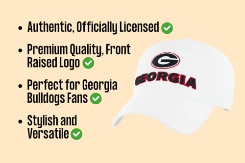 Gorra blanca ajustable University Georgia MVP Bulldogs miniatura 5