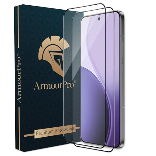 Image of ArmourPro Military Grade Gorilla Tempered Glass Compatible For Oppo Reno 14 Pro (6.83 Inch) With Easy Installation Kit for Smartphone| Edge-To-Edge Protector Coverage | Black, Pack of 2