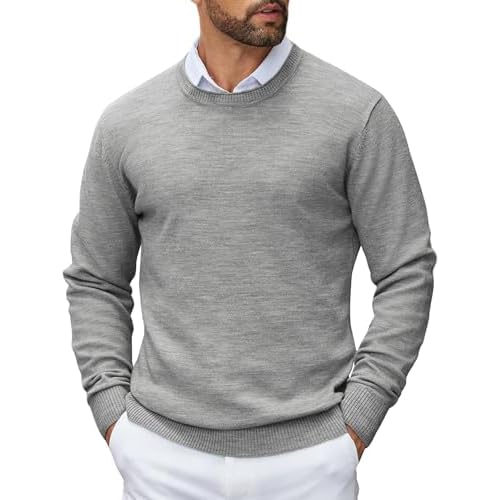 COOFANDY Mens Crewneck Sweater Pullover Knit Sweater Lightweight Sweaters with Ribbing Edge