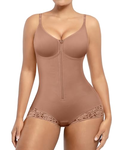 Image of SHAPELLX Faja Body Shaper for Women, Zipper Shapewear Bodysuit