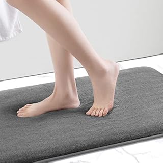 SONORO KATE Bathroom Rugs, Ultra Absorbent & Non-Slip Memory Foam Bath Rugs, Machine Washable Bathroom mats, Soft Velvet Bath Mats,Easier to Dry for Bathroom Floor Rugs (17