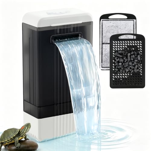 Image of AQQA Turtle Filter for 10-20 Gallon Tank,Low Water Internal Aquarium Filter