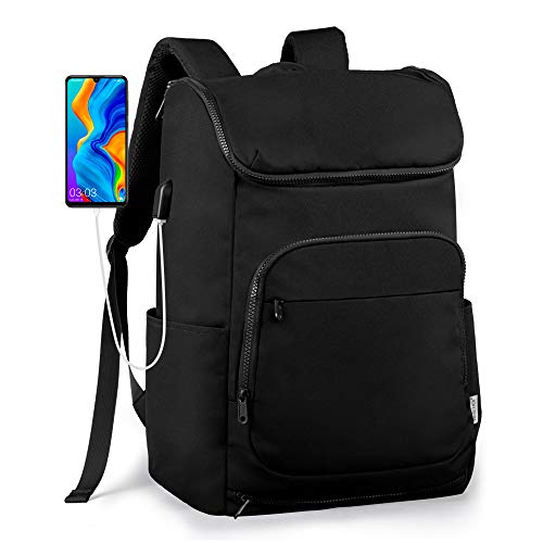 Zaino Da Viaggio Per Laptop 15.6 Pollici Con Porta USB E Tasca Antifurto - Nero, Grande Capacità, Uomo E Donna
