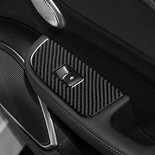 Image of Car Window Lift Trim Switch Control Sticker Carbon Fiber Decal Trim Cover fits for Alfa Romeo Giulia 2016-2026 Accessories - Stelvio NOT FIT