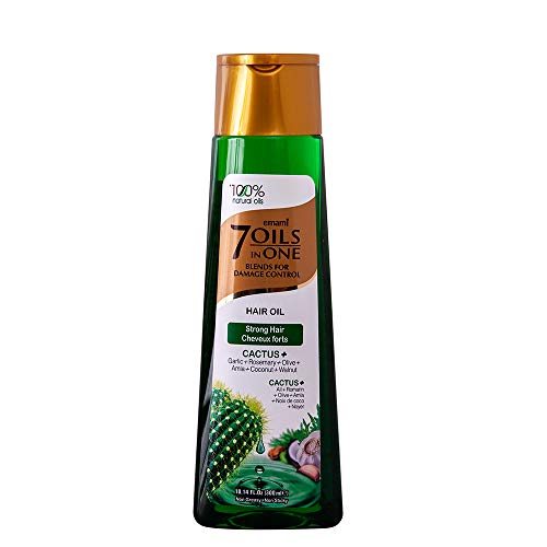 Emami 7 Oils in One – 100% Natural Oils – Perfect Blend of 7 Unique Oils for Damage Control – Hair Oil – Strong Hair – Cactus Oil – Strengthens and Nourishes Hair – 300ml