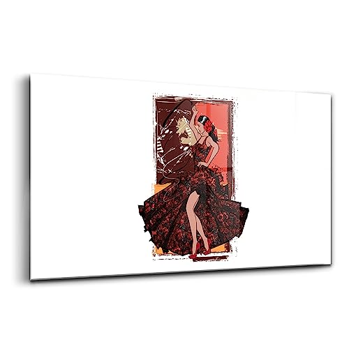 Peinture murale en verre Wallfluent capturant la poésie d'une femme qui danse