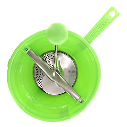 Fackelmann 2764150 Moulin à légumes 19 cm, Presse-purée en INOX, Acier Inoxydable, Plastique, Jaune, Orange, Vert, 19 cm