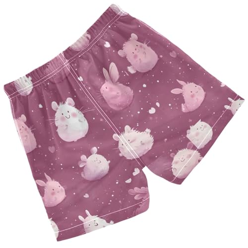 Pigsaly Boys Swim Trunks Cute Mauve Dusty Rose Rabbit Boys Board Shorts Swimsuit Swimwear Summer Bathing Suit 4T2