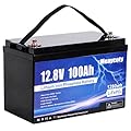 Meaycoty 12 Volt 100 Ah Lithium LiFePO4 Deep Cycle Battery, 8000+ Cycles Rechargeable Battery, Built in 150A BMS, Perfect for Trolling Motor, RV, Solar Power, Off-Grid