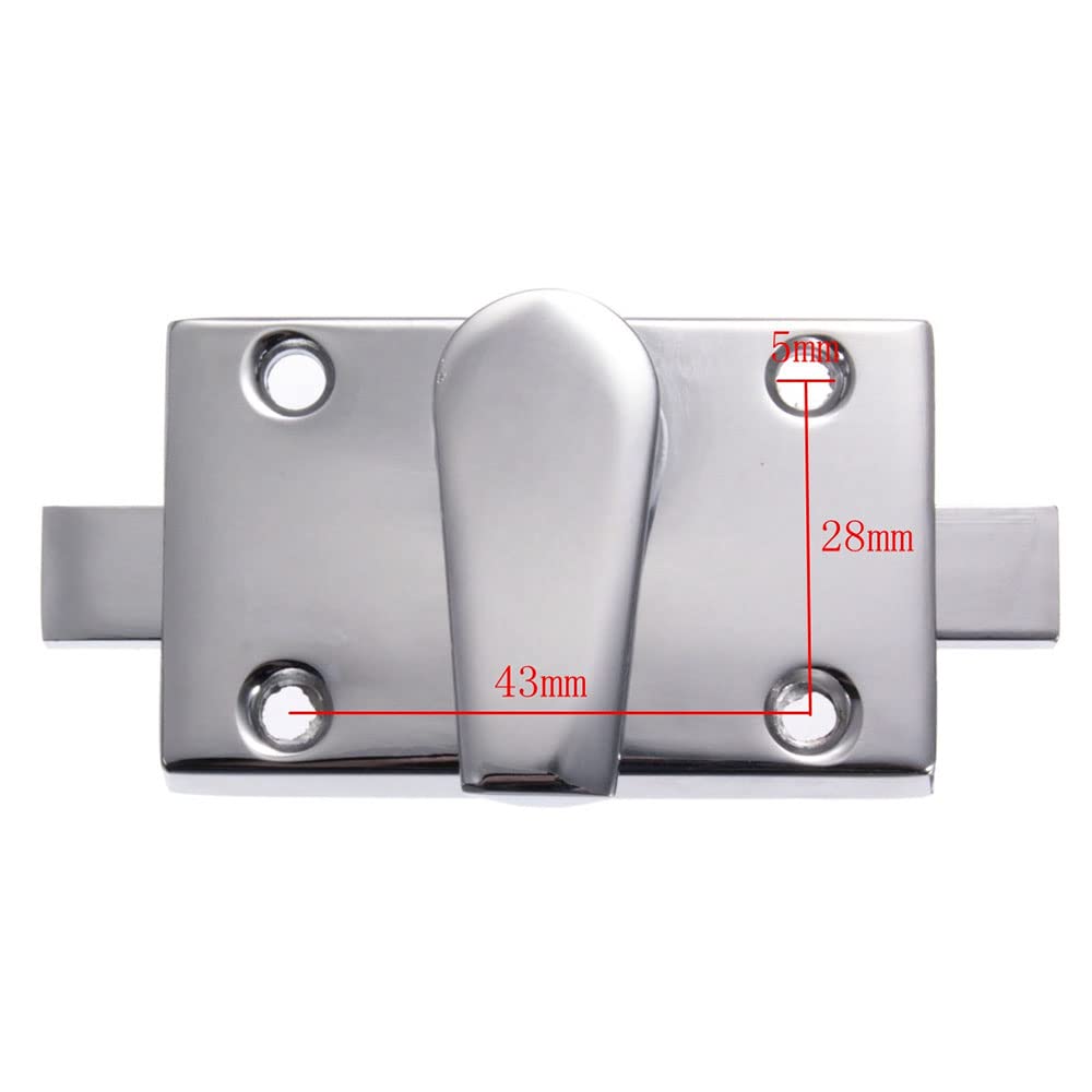 Bathroom Toilet Lock, Zinc Alloy Vacant Engaged Privacy Bolt Door Latch with Indicator for Home Office and Changing Room - Chrome - Image 3
