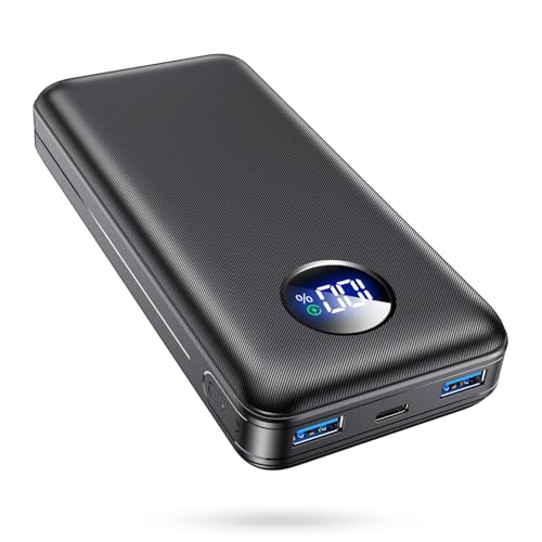 Powerbank 26800mAh 22.5W Schnellladefunktion Externer Akku mit 3 Ausgänge (USB-C 20W PD 3.0 & QC 3.0 USB-A) Flugzeugzulassung Kompaktes Ladegerät für iPhone 17 16 15 Samsung iPad Schwarz