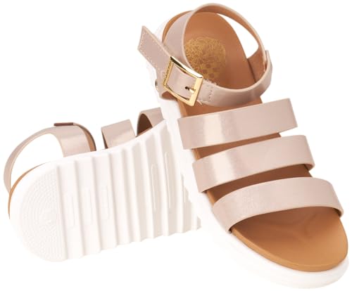 Image of Vince Camuto Girls' Sandals - Open Toe Summer Dress Shoes Strappy Platform Sandals with Adjustable Ankle Strap