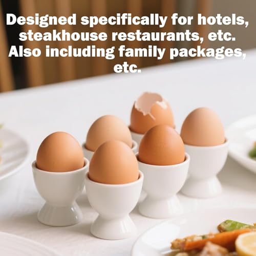 Hongoen 9 Stück Eierbecher Porzellan,Eierbecher Keramik,Eierbecher Porzellan Eierbecher Set,PP-Material Round Egg Cups 4.4 X 4.6 cm,Frühstück Eierhalter Geschirr,EierStänder Eierhalter für Hart – Bild 7