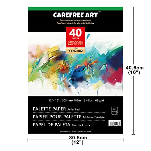 Ebiven Artist Oil Paint Pallete Paper 12" X 16", 40 Sheets Disposable Papers Palette For Acrylic Painting Paper Pad (02136-3) #TOP4