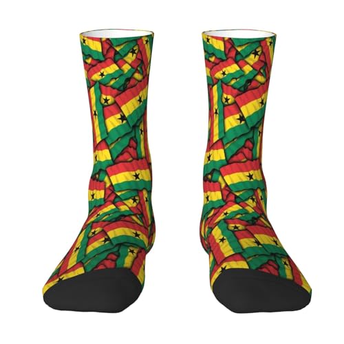 Oudrspo Chaussettes Ghana Flag, chaussettes montantes décontractées et respirantes pour le sport, pour hommes et femmes, idées cadeaux football.