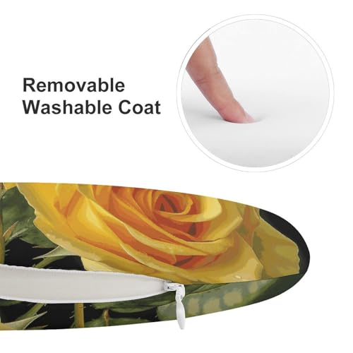 Coussin de sol de méditation imprimé rose jaune en mousse