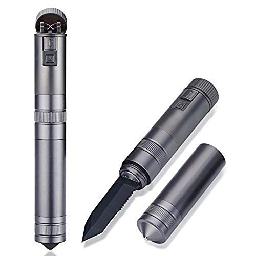 Saberlight ThunderBlade - 3 in 1 Survival Tool - Rechargeable Dual Arc Plasma Lighter - Carbon Blade - Glass Breaker - Camping Gear - Electric Plasma Beam Lighter - Windproof - Waterproof - Outdoors