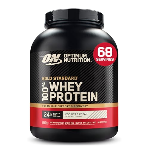 Optimum Nutrition Gold Standard 100% Whey Protein Powder Cookies & Cream 5 Pound (Packaging May Vary)