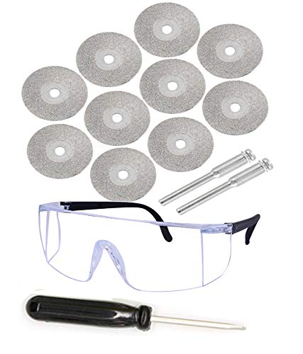 ADAWAT 10Pcs 25 Mm Mini Diamond Cutting Disc Diamond Disc Wheel Diamond Grinding Wheel Rotary Tool Circular Saw +Mini Screwdriver +afety Goggles (B07Z82BPRB) Amazon Price History, Amazon Price Tracker