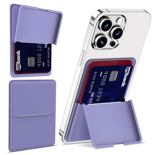 Image of Asstar Magnetic Wallet Compatible with MagSafe Wallet for 3 Cards, Purple