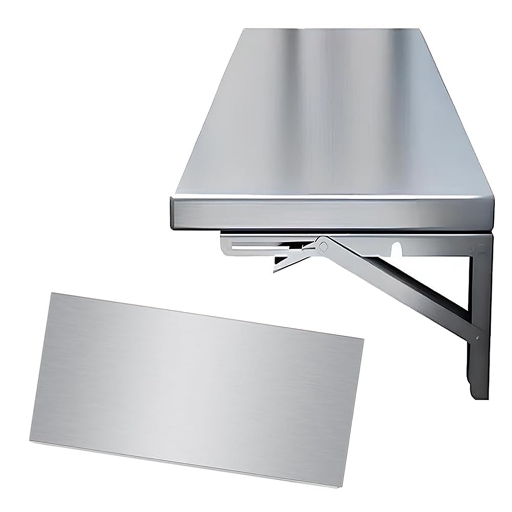 Table Pliante en Acier Inoxydable Table Rabattable Murale Gain De Place | Table Pliante En Acier Inoxydable Table Rabattable Murale Gain De Place Facile À Poser Pour Cuisine Chambre Salon Bureau