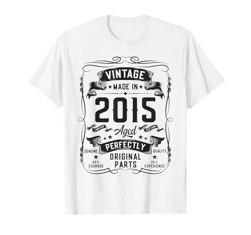 Vintage 2015 11yr 11th Birthday Gifts Boys Girls 11 Year Old T-Shirt
