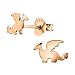 Monkimau Boucles d'oreilles en forme de dragon en argent sterling 925 véritable plaqué or rose