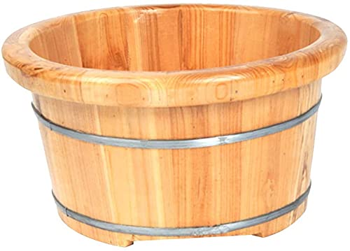 Baño de pies con masaje y cubeta de madera portátil