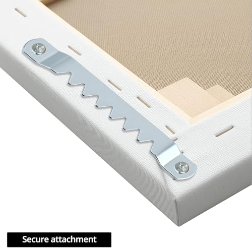 Image of QWORK Sawtooth Hangers Large with Screws, 100 Pcs, Steel with Zinc Finish, Includes 200 #6 x 1 /2 inch Screws, Canvas and Picture Frame Hangers