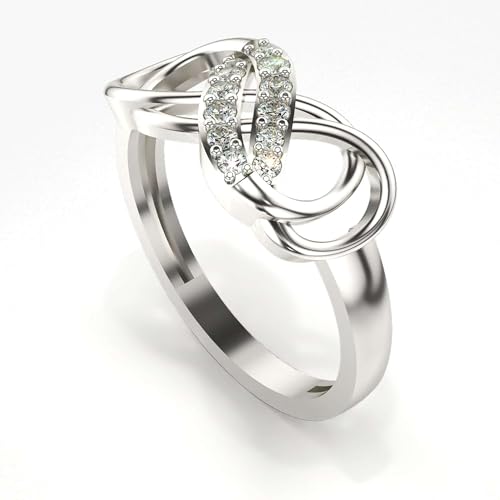 Image of Sterling Silver & Certified Lab Grown Diamond 0.15cts | Ring For Women /Girls | Stylish & Elegant | VGPR0026