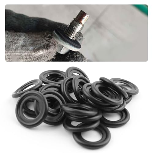 Image of 25PCS M14 Oil Drain Plug Gasket,Rubber Crush Washer Oil Drain Plug Compatible with Chevrolet Replacement OEM# 12616850,Oils Plugs Crush Washer for Reducing Oils Spillage (M14)