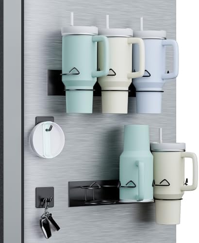 Magnetic Stanley Cup Holder Water Bottle Organizer for Stanley 30&40 oz,Magnetic Cup Holder for Kitchen Fridge Cabinet,Stanley Cup Accessories