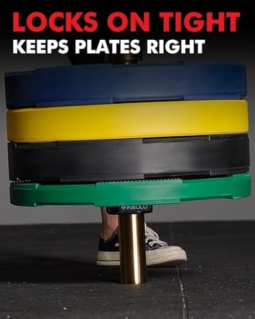 Mikolo Barbell Clamps,2-Inch Olympic Barbell Clips with Anti-Slip TPR Lining and Quick Release for Home and Gym Use