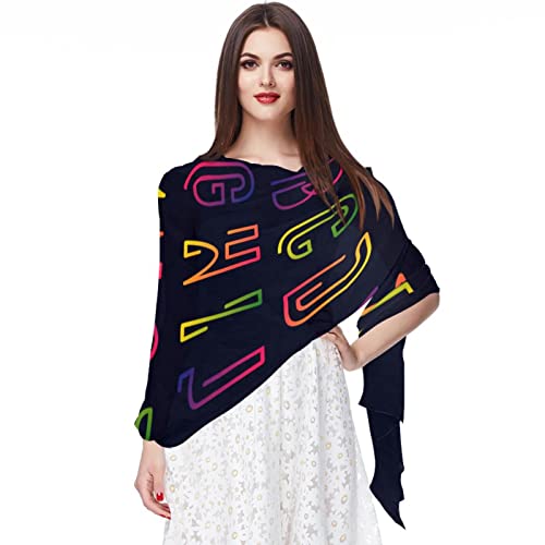 Foulard en mousseline de soie imprimé lettre japonaise idéal pour vos soirées