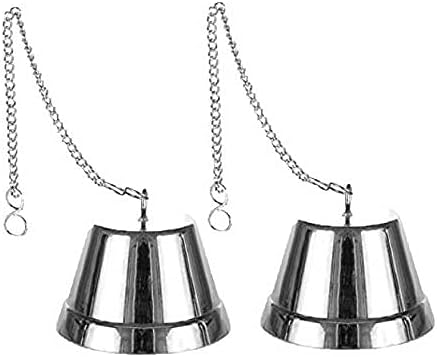 Tiki Torch Replacement Snuffer - Durable Torch Head Extinguisher Lets You Easily Put Out Small Fires - Attached Chain Allows Quick Fastening to All Legends Torch Heads - 2 Pack (Smooth Nickel Round)