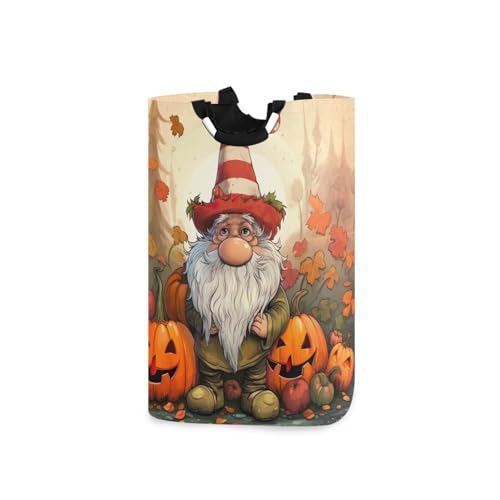 Jihqo Laundry Hamper Basket Thanksgiving Gnome Collapsible Nursery Storage Bin Waterproof Clothing Baskets for Home Bedroom Bathroom Washing Room