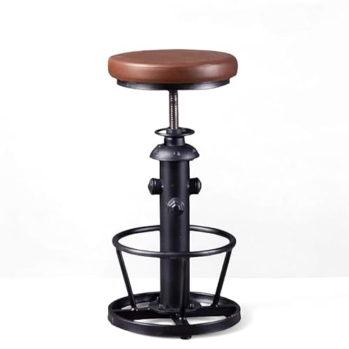 Farmhouse Bar Stools Swivel PU Seat 24-30inch Counter Height Adjustable