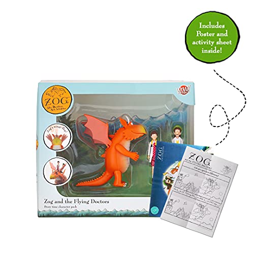 WOW! STUFF Zog and the Flying Doctors Story Time Set | Collectable Articulated Character Action Figures | Official Toys and Gifts from The Julia Donaldson and Axel Scheffler Books and Films