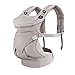 Fascol Mochila Portabebés Ergonómico de Algodón Puro para Bebés de 3 a 48 Meses, Portabebés Ligero y Portátil de 4 Posiciones, con Cinturón Ajustable, Gris